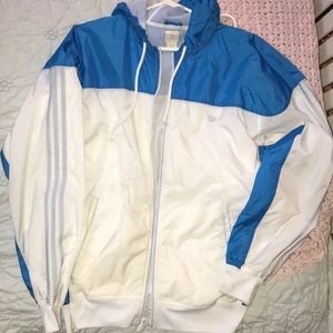 Blue & White Adidas windbreaker
